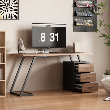 Scrivania ufficio con 3 cassetti e supporto PC OKMYHOME (1/5)