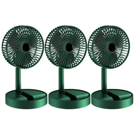 Lot de 3 ventilateurs de bureau pliables – Hauteur réglable – Moteur CC sans balais – Débit d'air réglable jusqu'à 4,2 m/s (1/5)