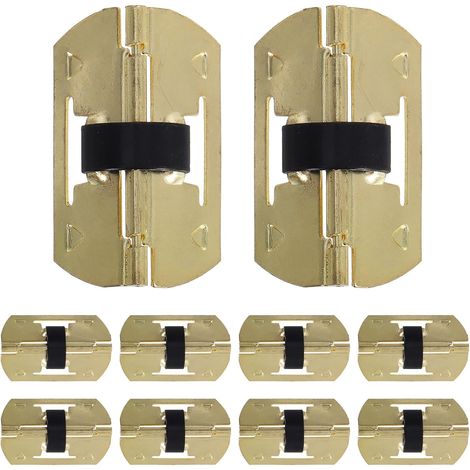 Petites Charnières Mécanisme à Ressort Style Minimaliste Élégant 10pcs Application Polyvalente pour Boîte en Bois en Fer pour Coffrets à Bijoux Or (1/5)