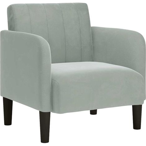 Fauteuil de Salon,Chaise,Fauteuil avec accoudoirs gris clair 54 cm velours CFW469487 (1/5)