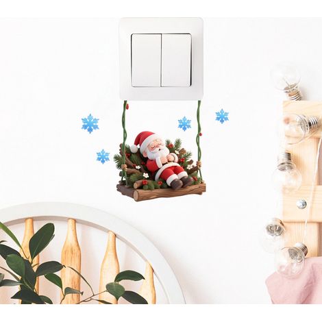 Autocollants De Noel - Effet 3D Pour Plaques De Prise - Décoration Festive Intérieure Extérieure - Format 15 X 12 Cm - 1 Pièce (1/5)
