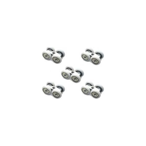 Lot de 5 roulettes pour portes coulissantes, ferrures de porte coulissante, convient pour portes coulissantes, armoires, compartiments