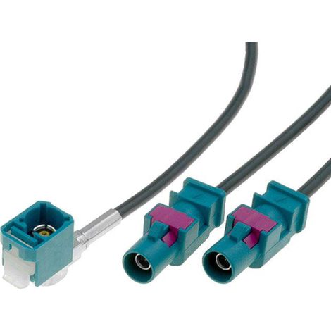 Adaptateur Antenne Fakra F coude 2x Fakra M - 0.25m compatible avec VW MFD2 RNS-300