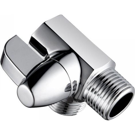 Chrome Plated Brass 3 Way Shower Diverter Valve G1/2" T Shape Adapter Valve for Shower Arm Mounted (1/5)