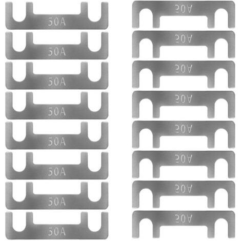 Flachsicherungsleiste, Kfz-Sicherungen, Flachsicherungen für Autos, 16 Stück Flachsicherungen für Auto/LKW/Wohnmobil/Cam/Motorrad (50A) (1/5)