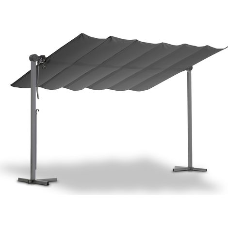 Leco faltbares Sonnendach, Standmarkise "Waved", anthrazit, 4 x 2,5 x 2,20 m (L x B x H) (1/5)