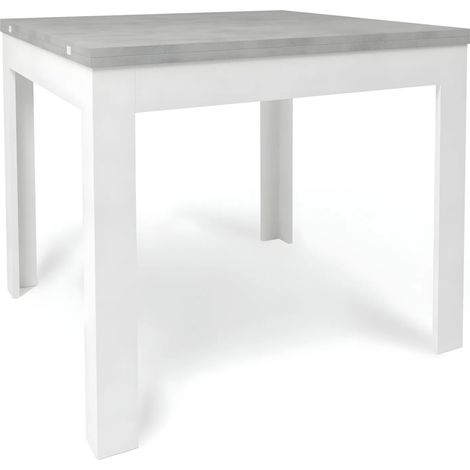 Sarmog Tavolo Pieghevole 90x90 cm estensibile fino a 90x180 Cm color Cemento e bianco (1/4)
