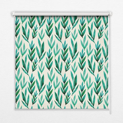 Innenrollo Fensterrollo - Rollo ohne Bohren - Sichtschutzrollo - Lichtdurchlässiges Rollo - Rechteckiges - Rollo - (100 cm x 140 cm) - Pflanzen (1/5)