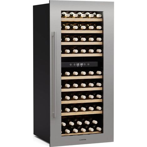 Klarstein Vinsider Duo Cave à Vin - 79 Bouteilles, 2 Zones, 5-22°C, Commande Tactile, Éclairage LED, Verre Anti-UV, Faible Niveau Sonore, Unité Encastrable, Frigo Vin (1/5)