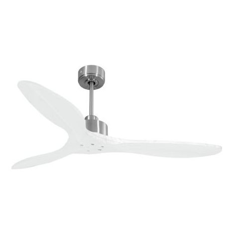 Modulo Slim de Klassfan - Ventilateur de plafond et destratificateur moteur DC chrome et pales bois blanc 25 à 40 m²