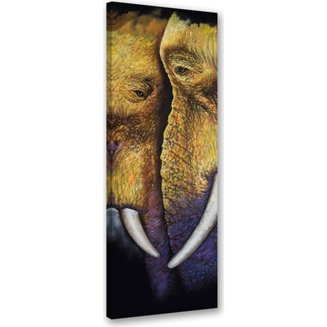 Tableau sur toile Couple d'éléphants 30x90 (1/5)