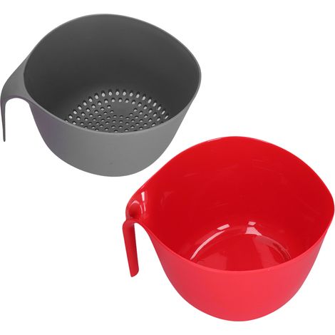 Passoire en plastique 2 en 1, double couche détachable, grande capacité, haute durabilité, non toxique (1/5)