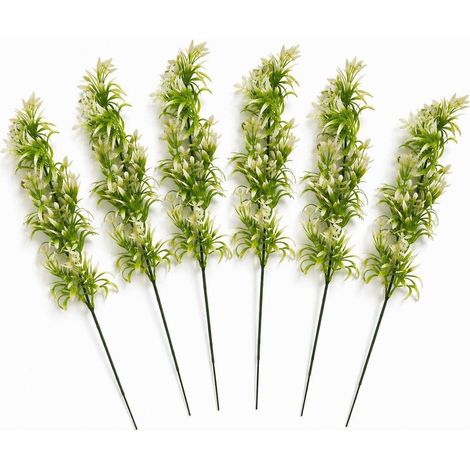 Pack of 6 x 48cm Artificial White Blossom Spray Stem (1/5)