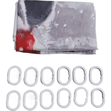 Rideau de douche de Noël, impression numérique exquise, tissu épais et imperméable, pour salle de bain (1/5)
