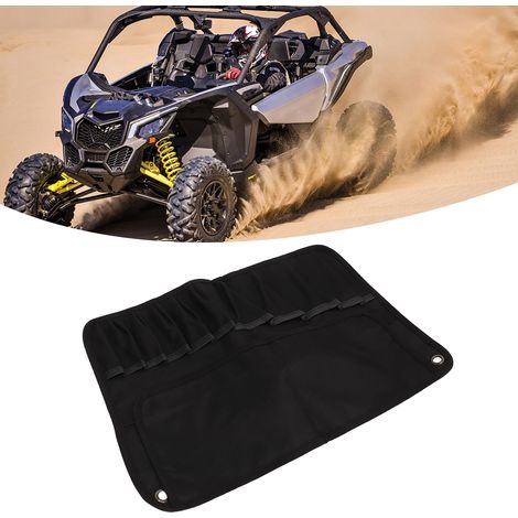 Sacoche multifonctionnelle pour moto, avec de multiples poches, grande capacité, épaisse, sac de rangement portable, noire. (1/5)