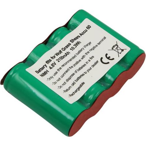 Batterie pour Cisailles à Gazon - AVIZAR - ACCU 60 - Ni-MH 4.8V - 2150mAh - Compatible Wolf Grass Shears