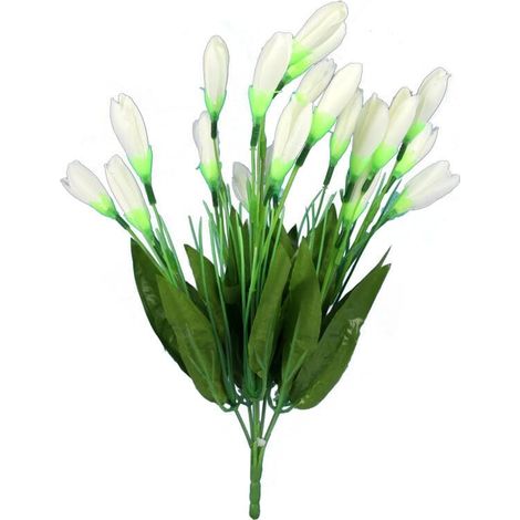 Ramo de 20 crocos blancos artificiales - Decoración, altura 35 cm (1/3)