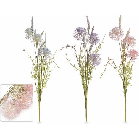 Mazzi di fiori artificiali denti di leone e spiga selvatica, set da 6 pezzi, cm 43 H (con gambo 60)