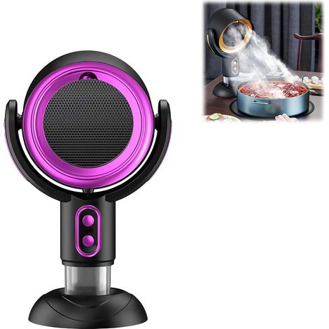 Ventilateur purificateur d'air portable de table avec angle réglable pour éliminer la fumée, noir et or (1/5)
