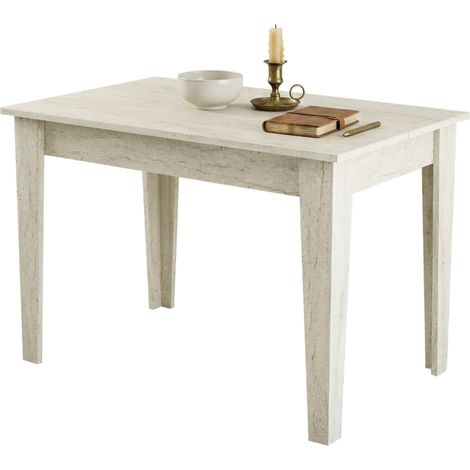 Mesa Fija Zane, 6 Plazas, Rectangular, Soporta 120 kg, 110x72x75h cm Beige Mármol