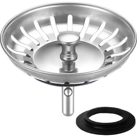 80-mm-Spülbeckensieb aus Edelstahl, universeller, verstopfungsfreier Abflussstopfen, kompatibel mit Blanco-Franke-Spülbecken, inklusive zusätzlicher Dichtungen (1/5)