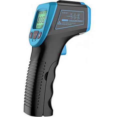 Thermomètre Infrarouge Sans Contact - Pistolet Laser Numérique (-50°C à 600°C) avec Écran LCD, Bleu (1/5)