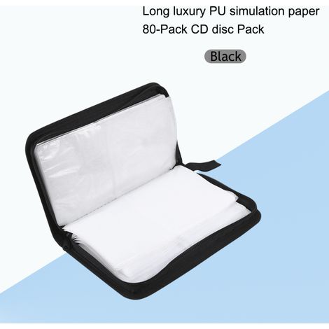 Irovami Étui de rangement portefeuille/sacoche en similicuir PU pour 80 CD/DVD (1/5)