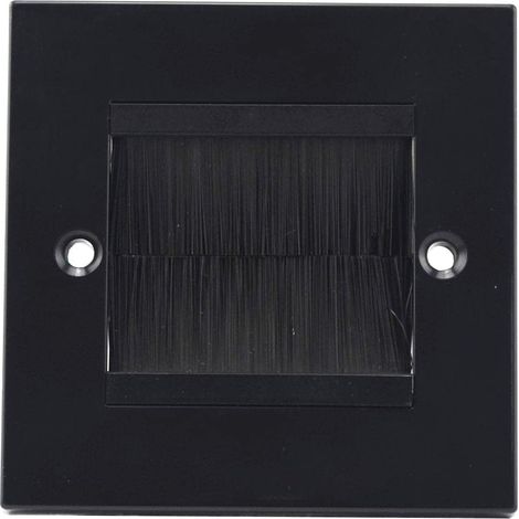 Plaque frontale 1 interrupteur, plaque noire/brosse noire