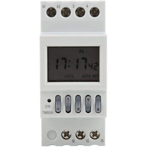 TM624 Minuterie numérique Interrupteur d'alimentation Minuterie 220V Montage en Rail DIN à Sonnerie contrôlée à 40 Groupes (1/5)