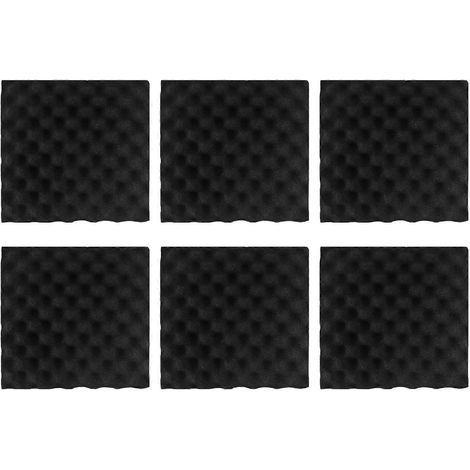 6 dalles de mousse acoustique insonorisante de 30 x 30 x 4 cm, absorbant le bruit. (1/5)