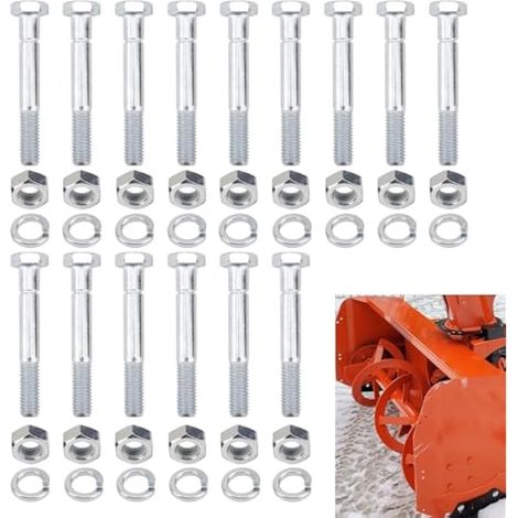Kit de 15 boulons de cisaillement 70060-01338 (5/16" x 2-1/4") compatible avec Ku-bota BX2750D Accessoires de rechange pour souffleuse à neige avant et tracteur 70060-00726 (1/5)