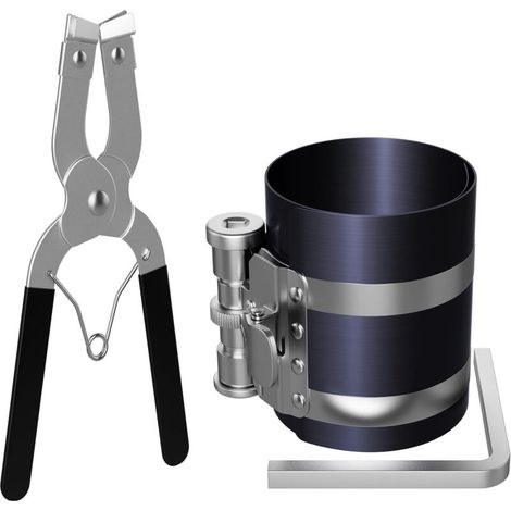 Kolbenring-Kompressor, Einbau- und Ausbausatz für Kolbenringe von Pkw-Motoren, verstellbare Größen von 2-1/8 Zoll bis 7 Zoll (53 mm - 175 mm)
