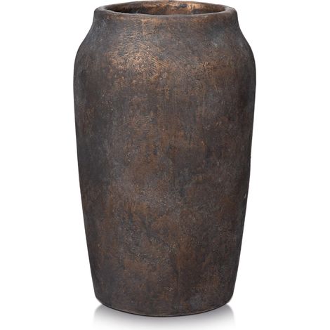 Grand Vase Rustique en céramique texturé de Style Shabby Vintage, 11 cm de Large, Vase de la Pampa pour Fausses Branches de Fleurs, décoration d'intérieur de Ferme, décoration de Table (1/5)