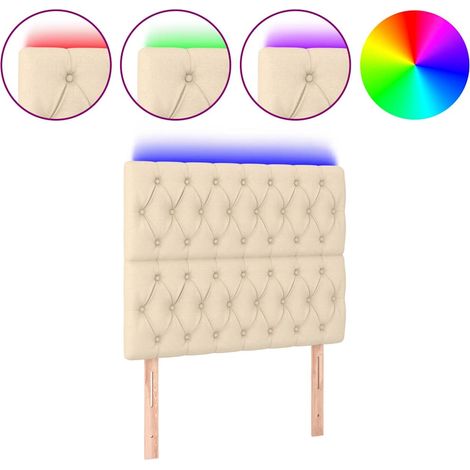 Maison Exclusive - Cabecero con luces LED tela crema 100x7x118/12 (1/5)