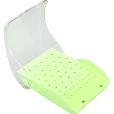 Écrin autoclave pour fraises dentaires, organiseur rectangulaire 60 trous, boîte de rangement nettoyante vert, usage clinique hospitalier. (1/5)