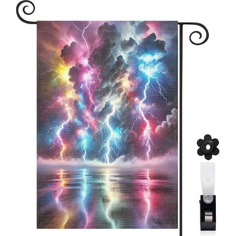 Drapeau de jardin vertical décoration saisonnière toile lavable double face 30 x 45 cm pour cour maison terrasse (1/5)