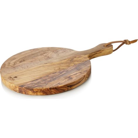 Planche de service ronde avec poignée Ø 25 cm bois d'olivier PURE OLIVE - Was Germany (1/2)