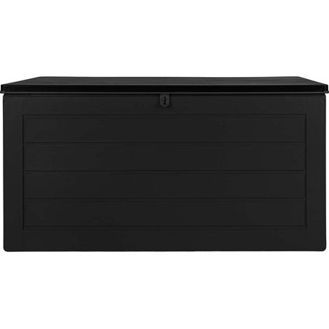 Coffre de jardin 680L 146,5x71x75 cm en plastique noir (1/5)