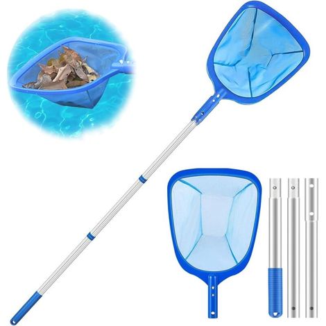150CM Pool Skimmer, Leaf Net, Pool Bottom Net with Perch, with Telescopic Aluminum Pole, Pool Net (1/5)
