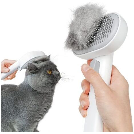 Self-Cleaning Cat Brush, Long or Short Hair Cat Brush, Cat Grooming Brushes for Undercoat Removal and Massaging (1/5)