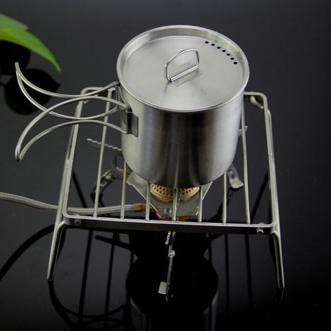 Parrilla portátil de acero inoxidable para barbacoa, mini barbacoa plegable para exteriores (1/5)