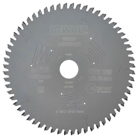 DEWALT DT4370 EXTREME WORKSHOP for wood 216mm x 30mm x 60T