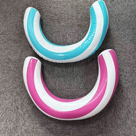 Bouée gonflable, disponible par lot de 1 ou 2, en PVC résistant, pour une utilisation en piscine pendant l'été un accessoire flottant conçu pour les activités nautiques récréatives.-AquaForge (1/5)