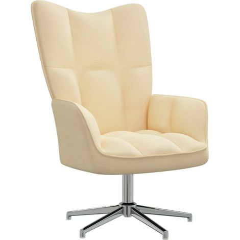 Chaise de relaxation Blanc crème Velours (1/5)