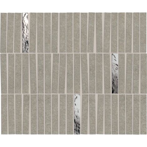 Mosaïque effet Pierre Quartzite Gris Cendré 9,6x1,5 cm Minibrick 35x29,2x0,9 cm Mat Venturo - Mur intérieur (vendu par carton de 0,6132 m²) - RO'MA CARRELAGE