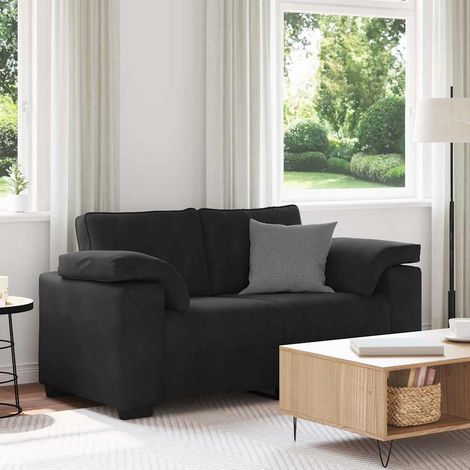 vidaXL Canapé causeuse noir 160x77x82 cm velours (1/5)
