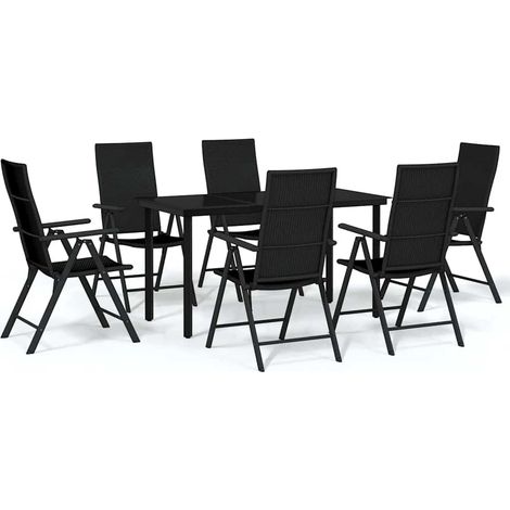 Maison Exclusive - Set da Pranzo da Giardino 7 pz Nero (1/5)