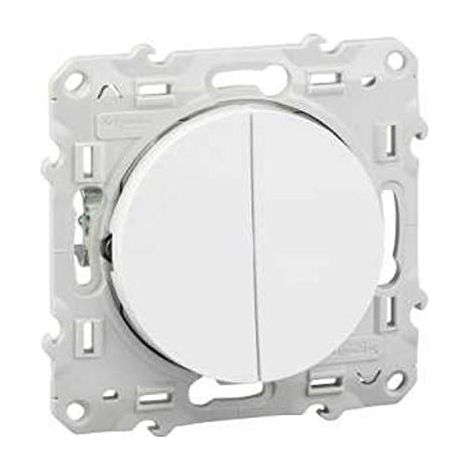 Schneider Electric Odace Doppel-Wechselschalter weiß