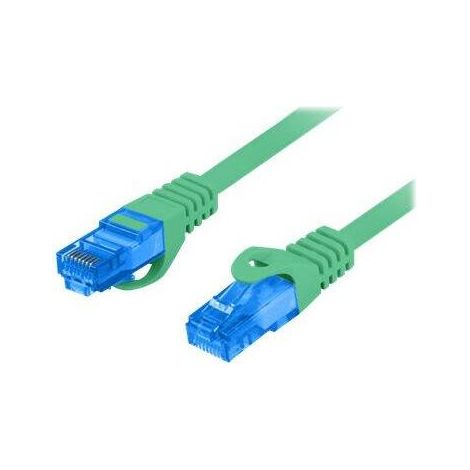 Cable de conexión Lanberg S/FTP cat.6A 1m lszh CCA fluke aprobado verde
