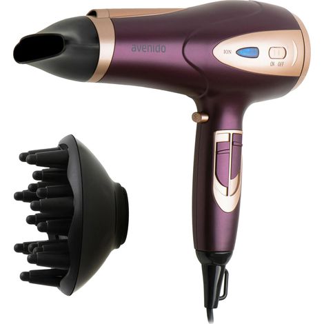 Asciugacapelli, potenza 2400W, 3 impostazioni di temperatura, 2 velocità, tecnologia ionica, design leggero. (1/5)